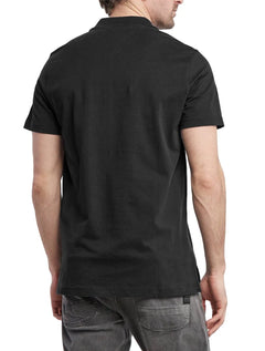 Polo Tommy Jeans Masculina Malha Regular Washed Jersey Preta