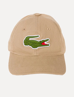 Boné Lacoste Gabardine Big Croco Cáqui Médio
