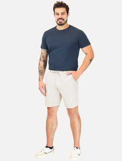 Bermuda Calvin Klein Jeans Masculina Cadarço Linen Caqui