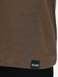 Camiseta Dixen Over Recorte Estruturado na Manga Marrom