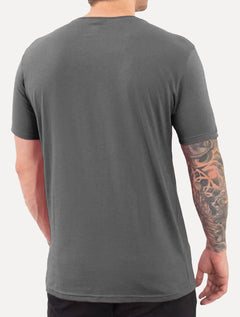 Camiseta King & Joe Masculina Slim Basic Light Small Logo Chumbo