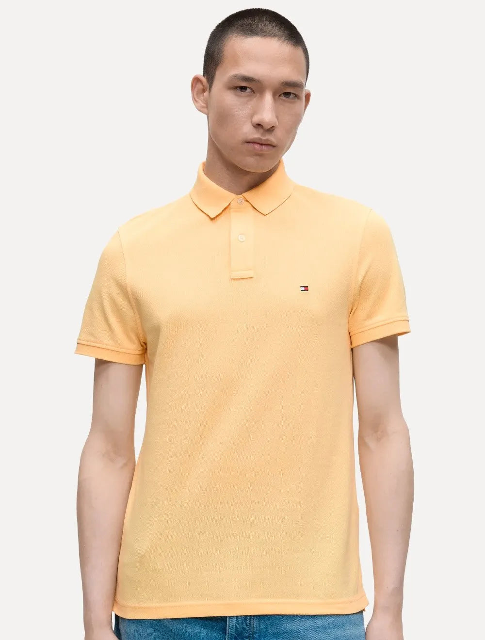 Polo Tommy Hilfiger Masculina Regular Piquet 1985 Amarelo Claro