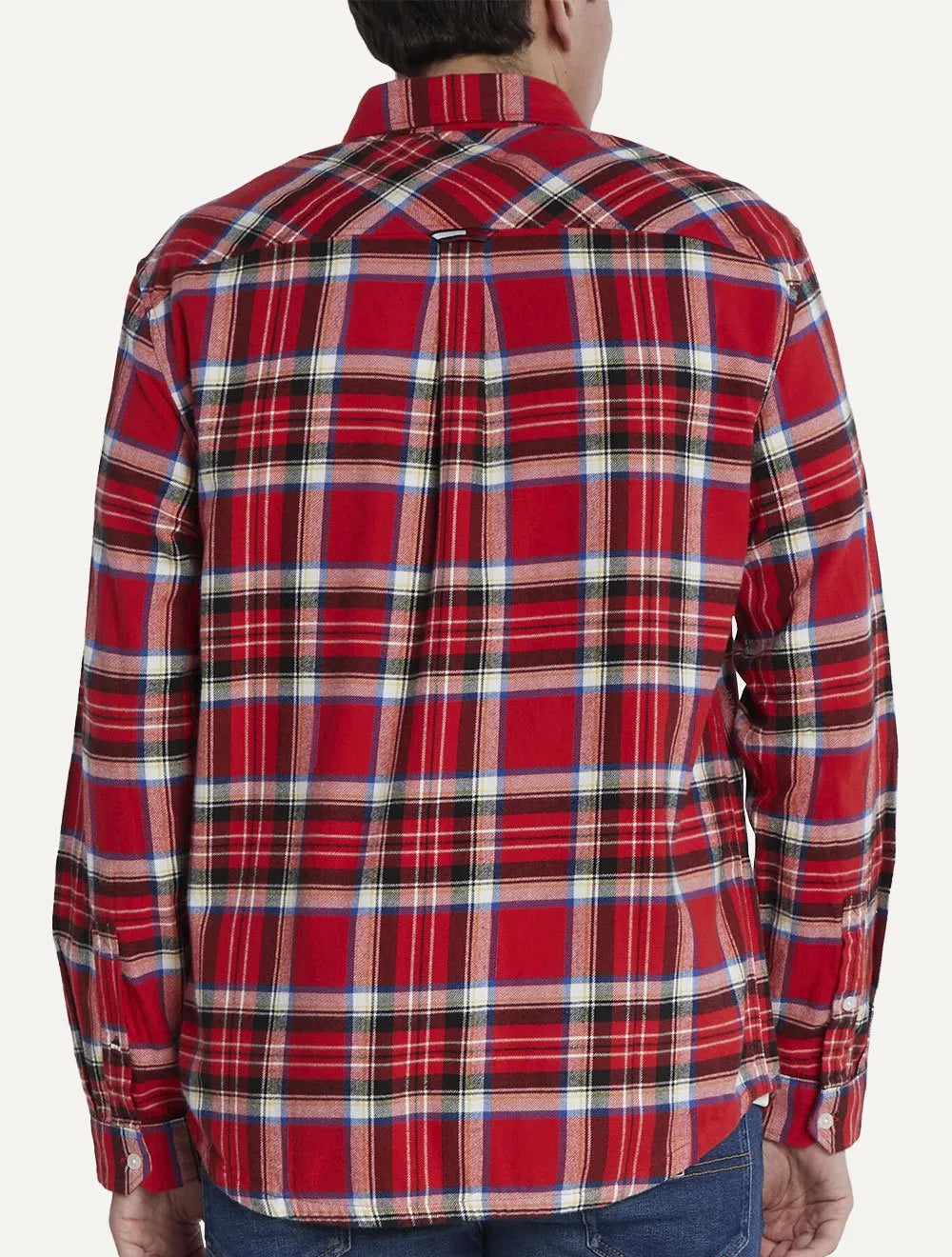 Camisa Tommy Jeans Masculina Regular Xadrez Flannel Check Vermelho