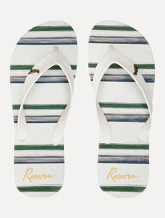 Chinelo Reserva Masculino RSV Listras Tricolores Branco