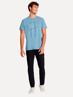 Camiseta Aramis Masculina Eco Pet Estampa Vertices Azul Mescla