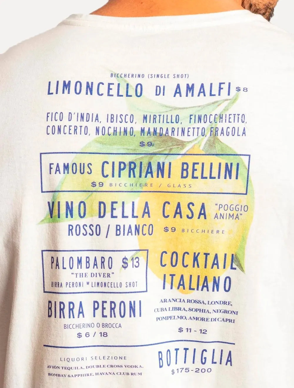 Camiseta Sergio K Masculina Limoncello Menu Off-White