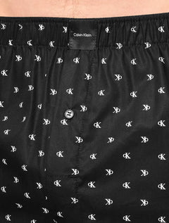 Cueca Calvin Klein Samba Canção Modern Print Diamond Logo Preta