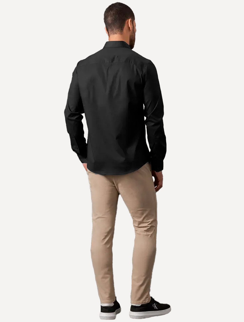 Camisa Calvin Klein Jeans Slim Fit New CKJ Logo Preta