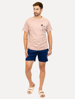 Camiseta Osklen Masculina Regular Stone Palm Sketches Rosa Claro