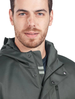 Jaqueta Aramis Masculina Nylon Hoodie Liquid Repeller Chumbo