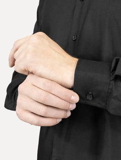 Camisa Dudalina Masculina Comfort Superfine Cotton Dark Logo Lisa Preta