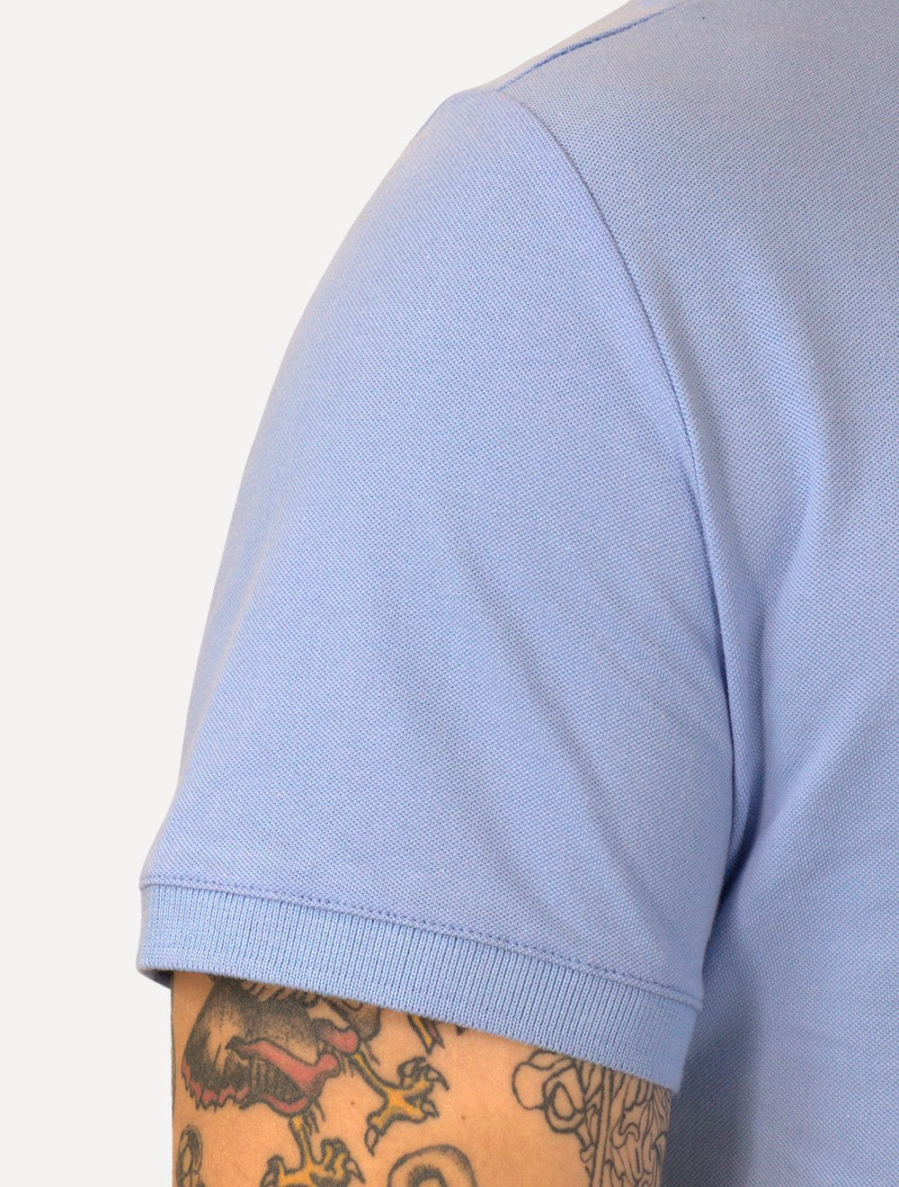 Polo Tommy Jeans Masculina Regular Corp Chest Azul Claro