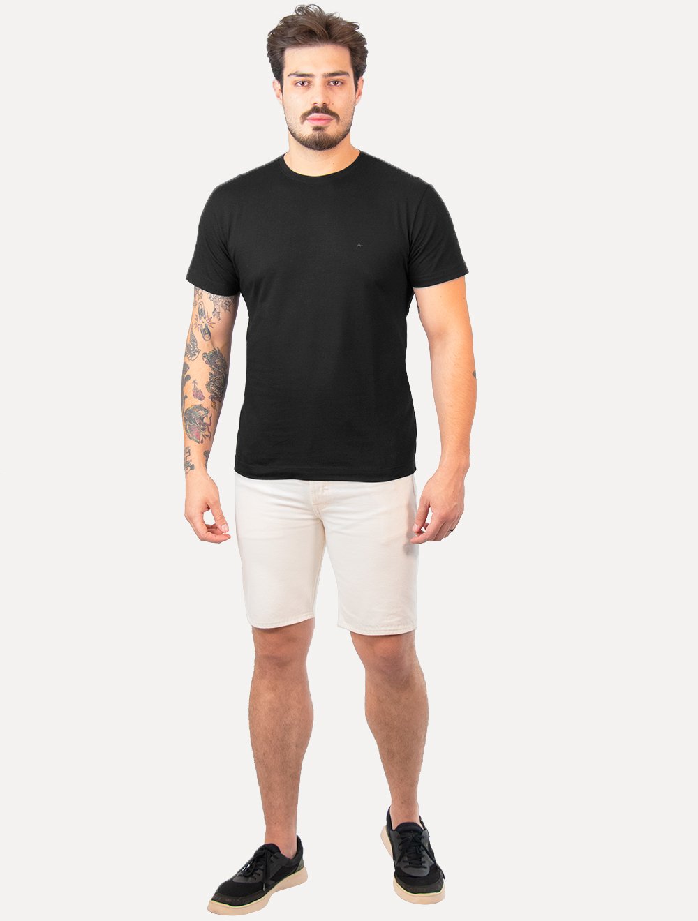Camiseta Aramis Masculina Basic 3D Rubber Logo Preta