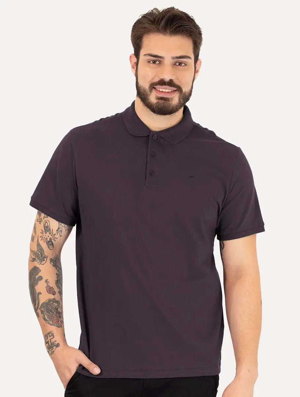 Polo Ellus Masculina Piquet Classic Easa Roxo