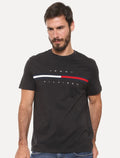 Camiseta Tommy Hilfiger Masculina Essential Flag Sash Preta