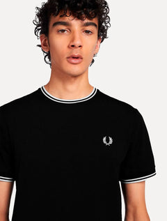 Camiseta Fred Perry Masculina Regular Twin Tipped Preta