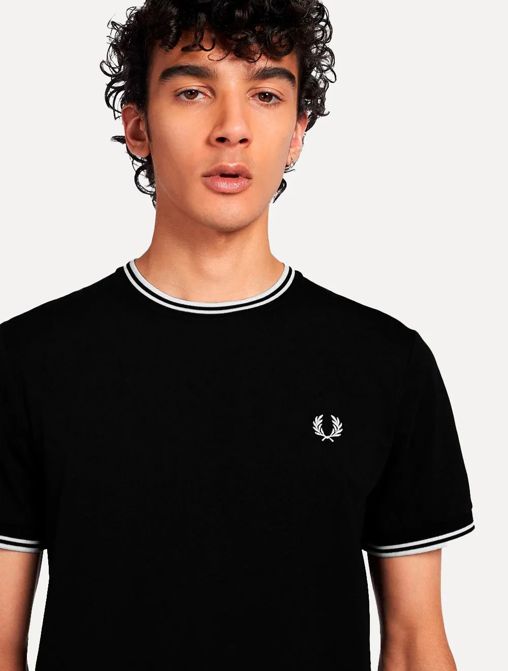 Camiseta Fred Perry Masculina Regular Twin Tipped Preta