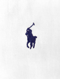 Camisa Ralph Lauren Masculina Manga Curta Custom Fit Oxford Branca