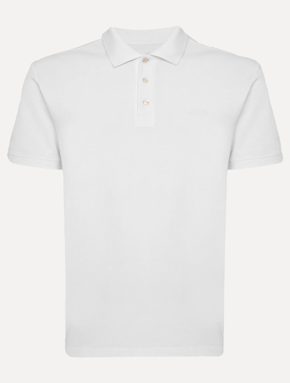Polo John John Masculina Silm Fit New Simple Light Button Branca 