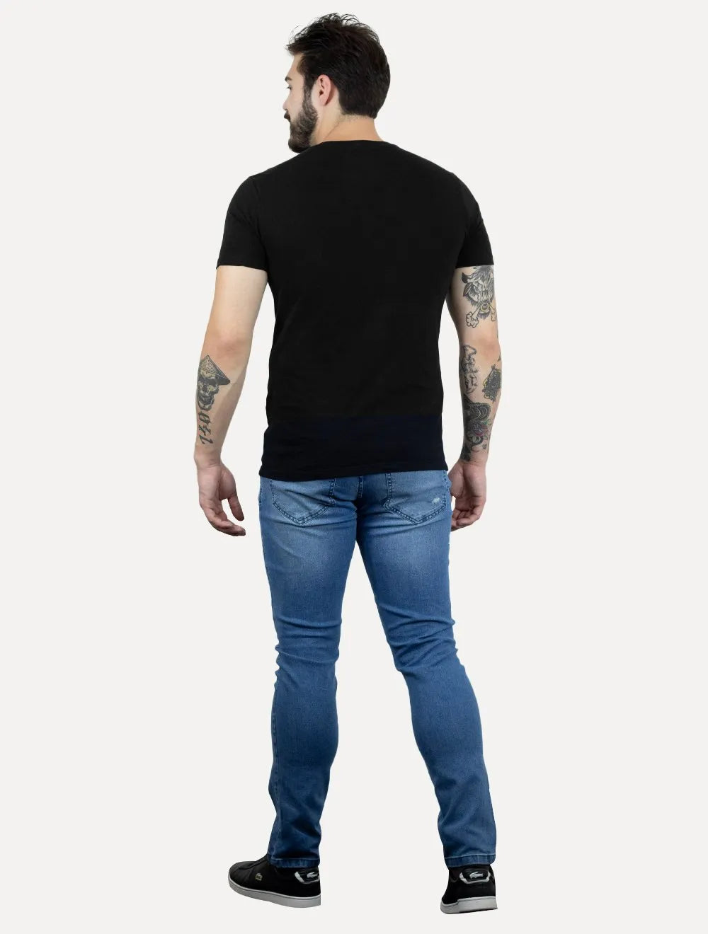 Camiseta Calvin Klein Masculina Barra Tag Preta