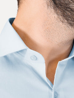 Camisa Aramis Masculina Regular Tricoline Liso Stretch Azul Claro