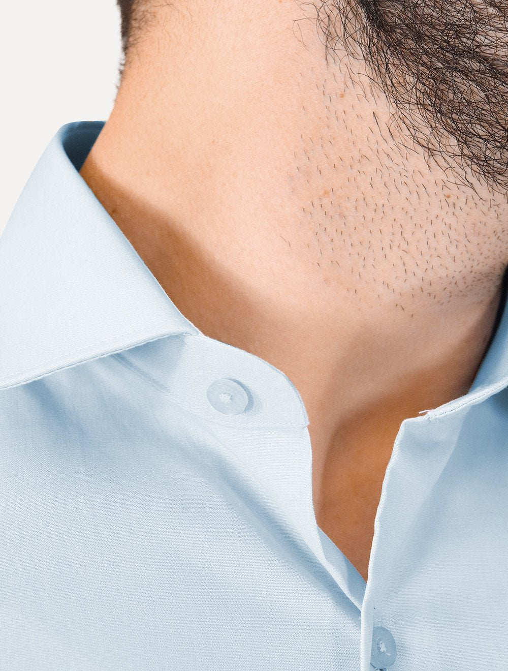 Camisa Aramis Masculina Regular Tricoline Liso Stretch Azul Claro