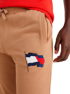 Calça Tommy Hilfiger Moletom Motion Flag Taped Cáqui