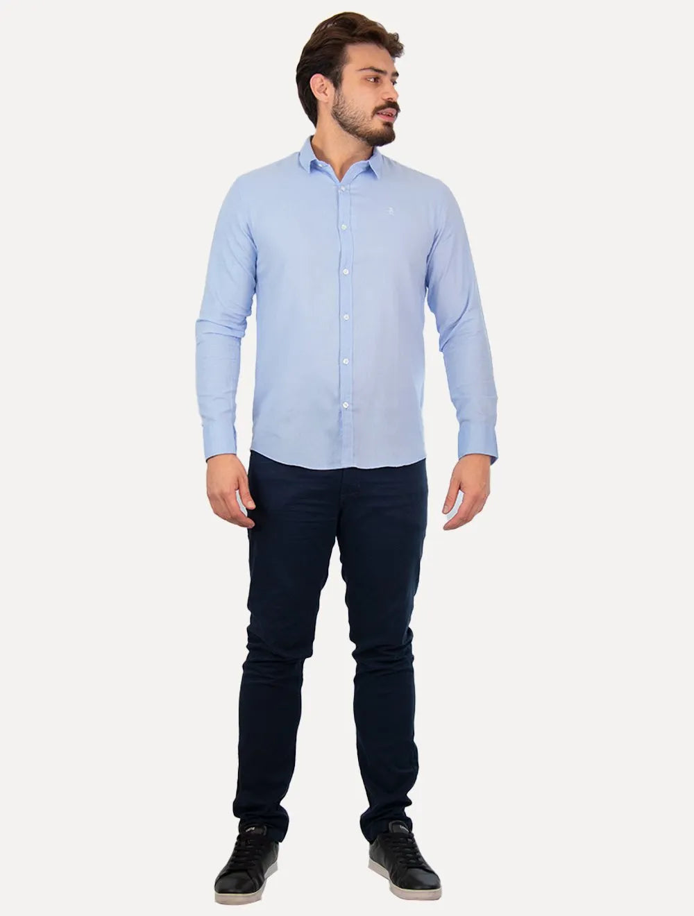 Camisa Original Penguin Masculina Regular Oxford Azul Claro Mescla