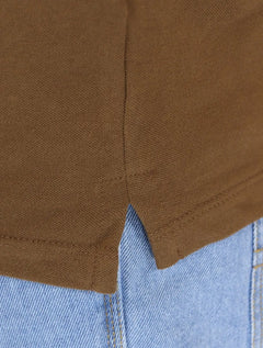 Polo Aramis Masculina Basic Piquet Mono Marrom Médio