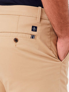 Bermuda Original Penguin Masculina Slim Sarja Chino Button Areia