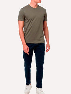 Camiseta Calvin Klein Masculina Meia Malha Basica CK Verde Militar