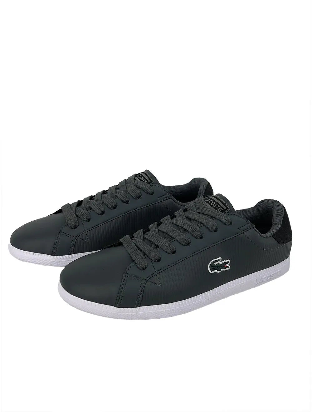 Tênis Lacoste Masculino Couro Graduate 319 2 DK Gry/Blk Cinza Escuro