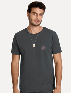 Camiseta John John Masculina Regular Fit Brand Circle Cinza Médio