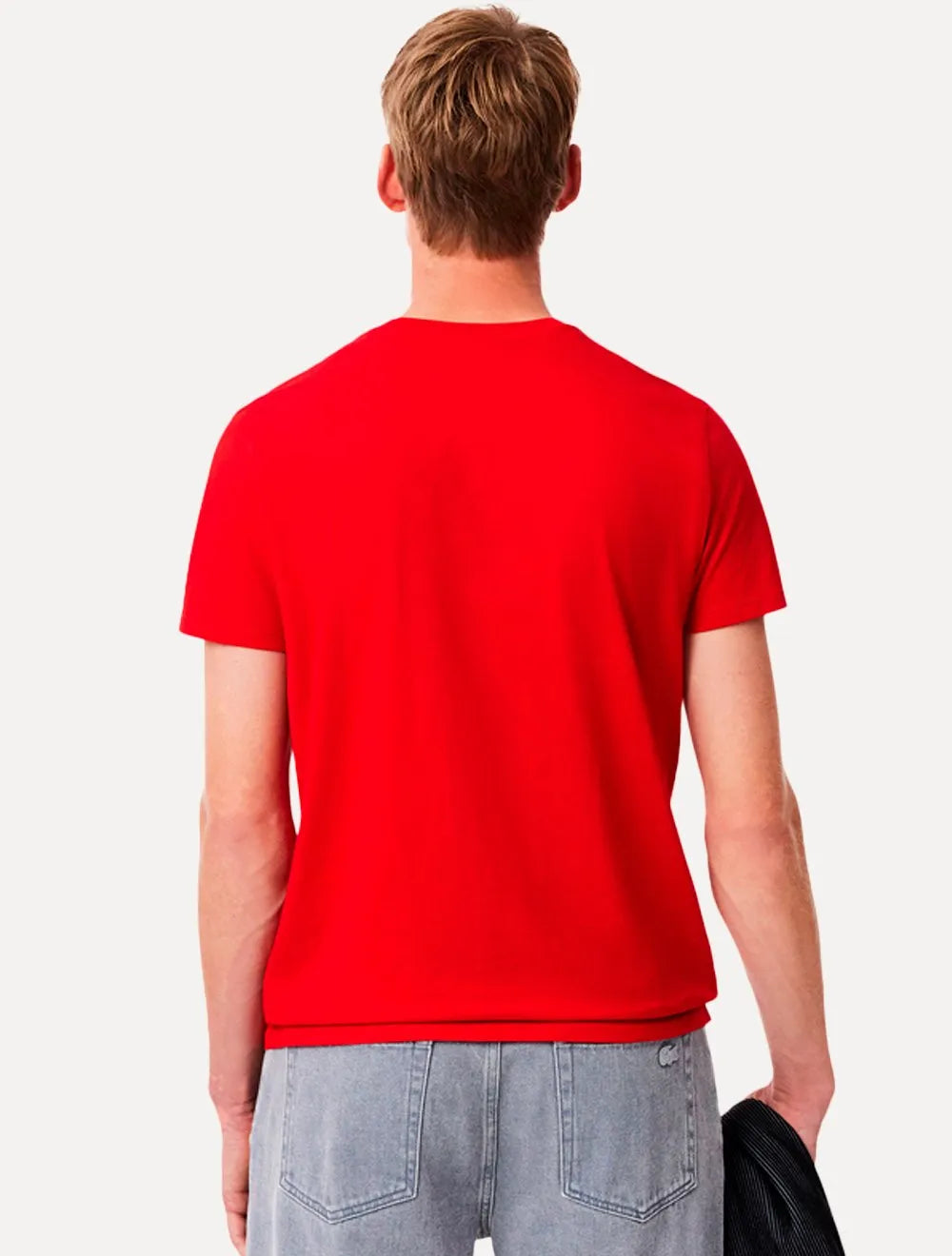 Camiseta Lacoste Masculina Jérsei Algodão Pima Vermelha