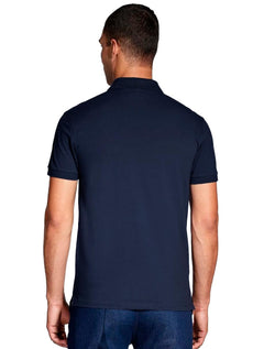 Polo Aramis Masculina Piquet Ziper Azul Marinho