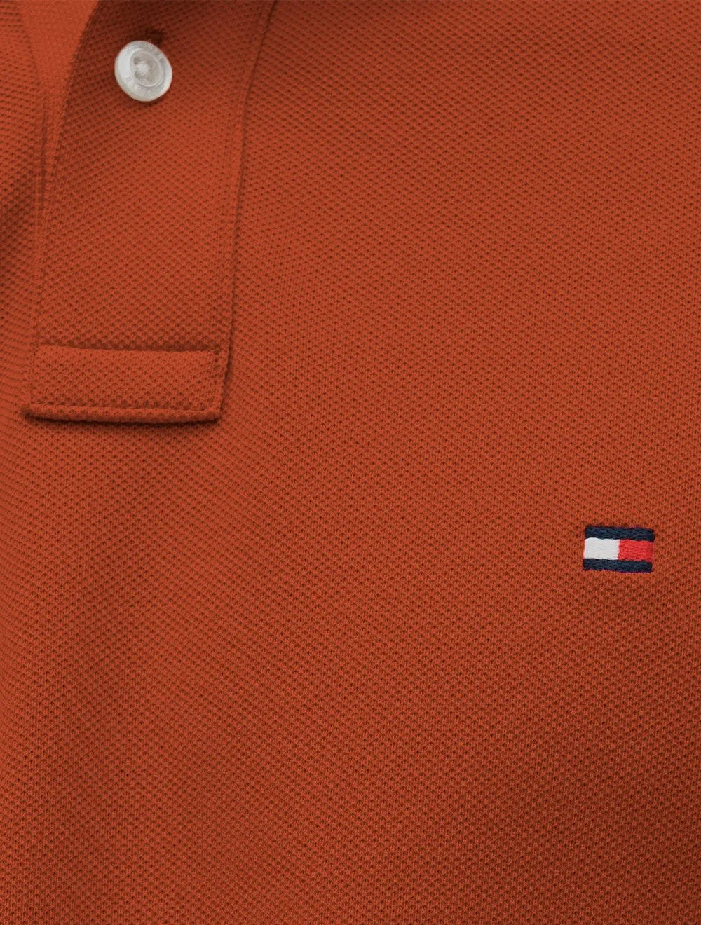 Polo Tommy Hilfiger Masculina Regular Piquet 1985 Laranja Escuro
