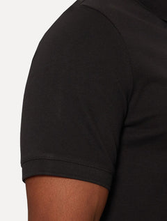 Polo Calvin Klein Masculina Piquet Slim Stretch Button Preta