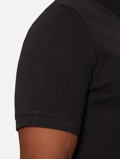 Polo Calvin Klein Masculina Piquet Slim Stretch Button Preta