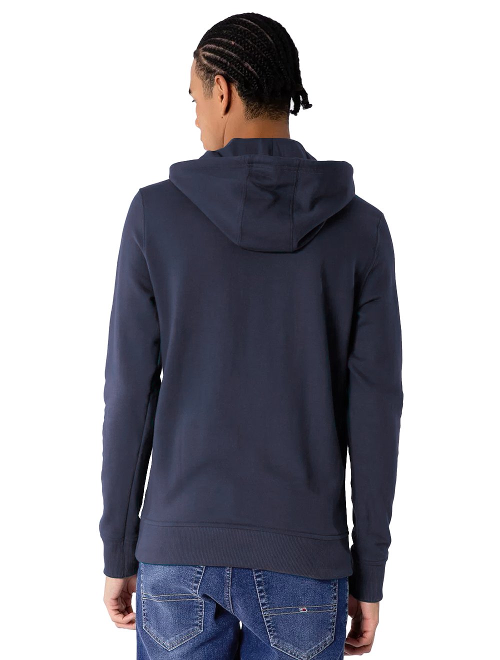 Moletom Tommy Jeans Masculino Regular Crewneck Essential Graphic Hoodie Azul Marinho