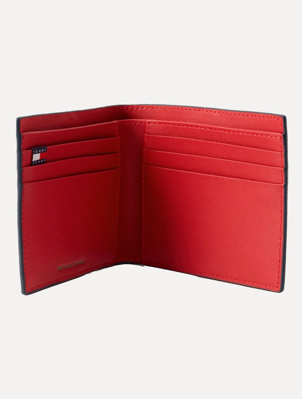 Carteira Tommy Jeans Heritage Red Couro Azul Marinho