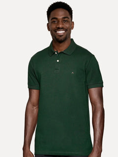 Polo Aramis Masculina Regular Detalhe Interno Dark Logo Verde Intenso