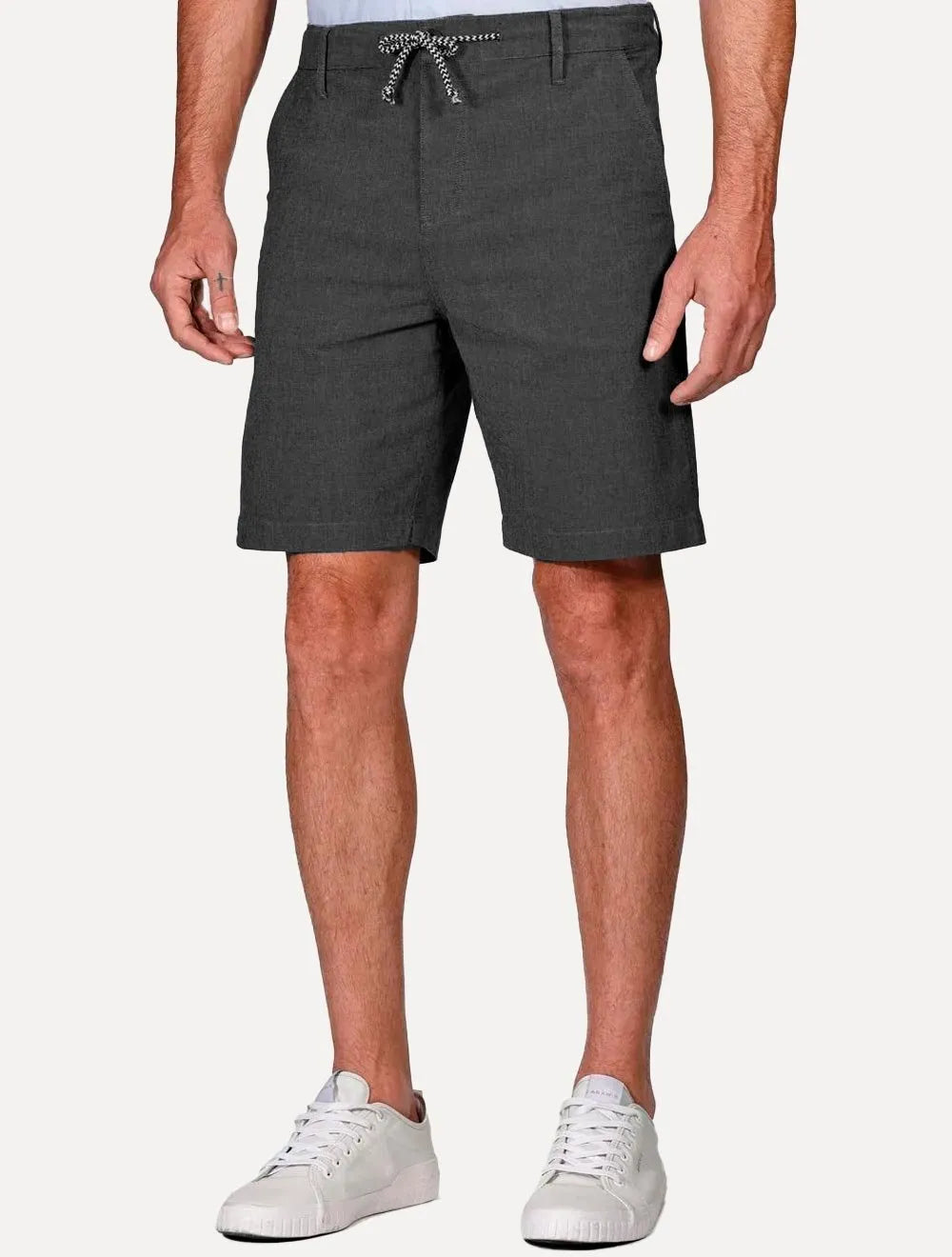 Bermuda Aramis Masculina Chino Cotton Sarja Cadarço Preto Mescla