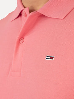 Polo Tommy Jeans Masculina Piquet Regular Placket Rosa