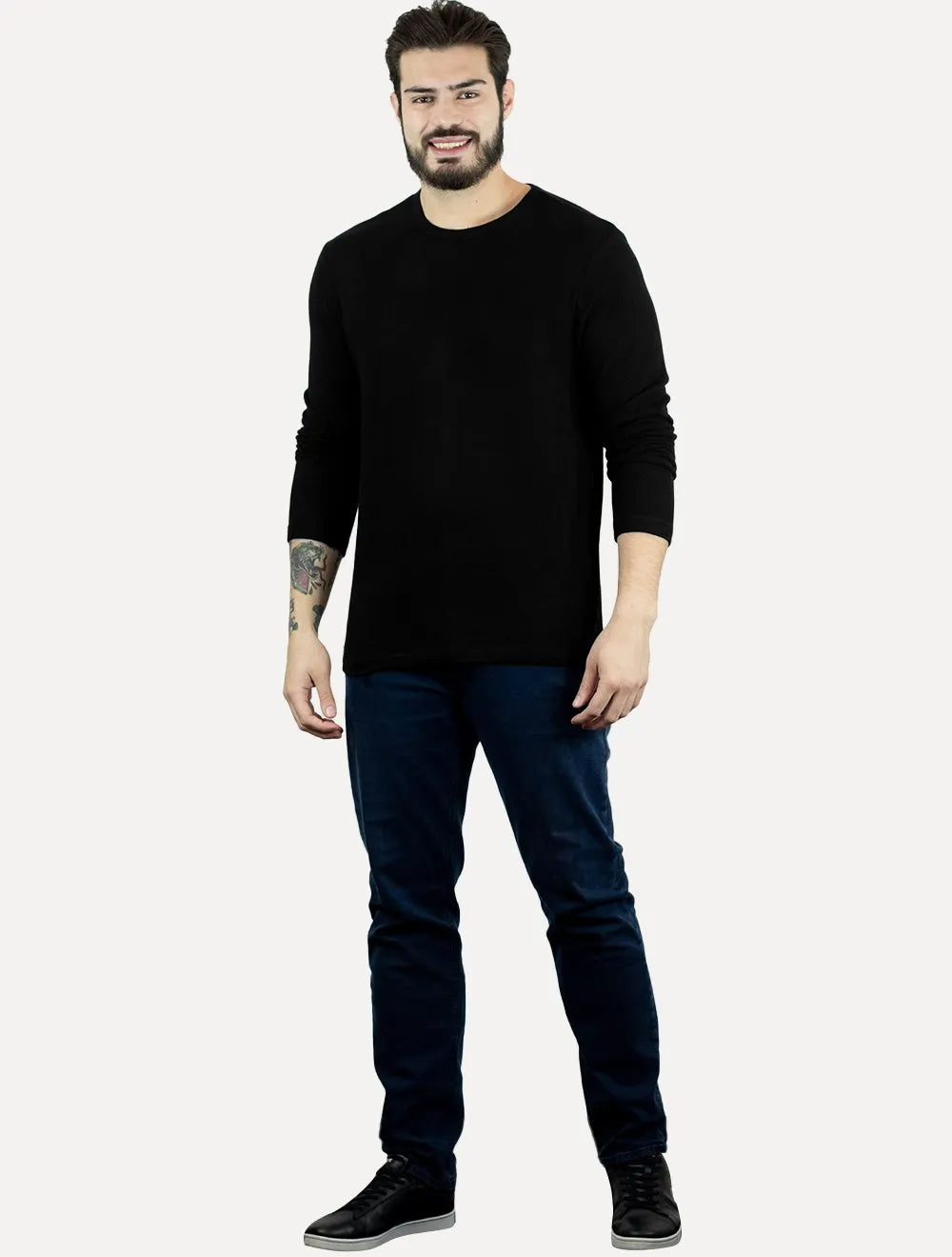 Camiseta Osklen Masculina Manga Longa Touch Preta