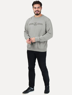 Moletom John John Masculino New Basic Logo Rusty Cinza