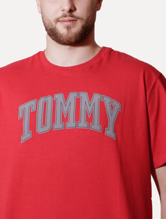 Camiseta Tommy Jeans Regular Collegiate Arc Vermelha