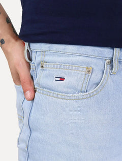 Calça Tommy Jeans Masculina Regular Straight Relaxed Ryan Azul Claro