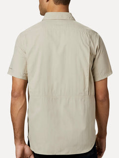 Camisa Columbia Masculina Manga Curta Silver Ridge Pockets Cáqui Claro