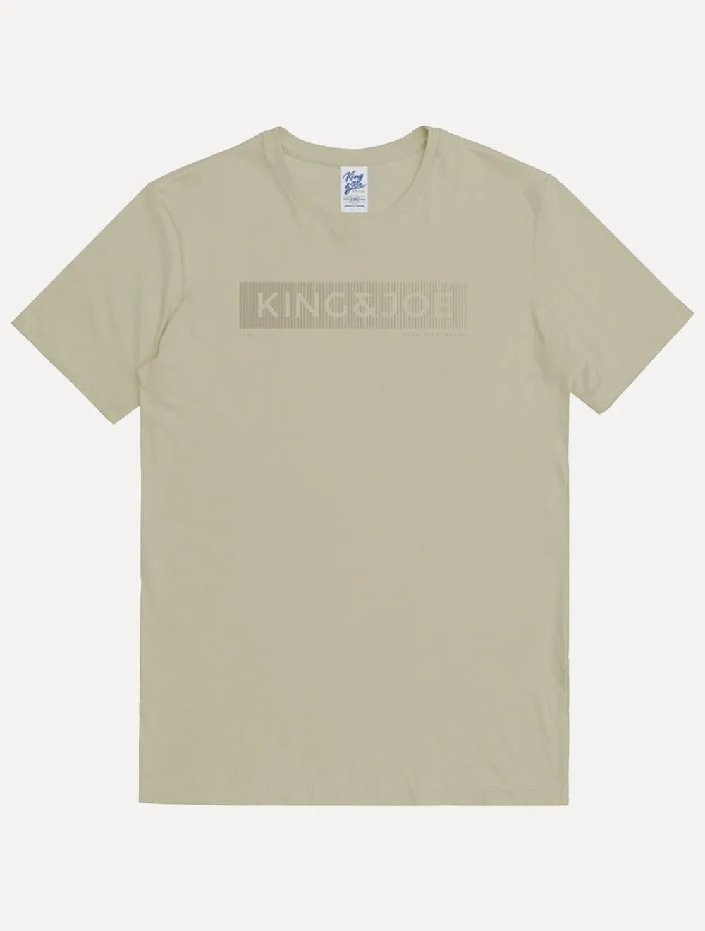 Camiseta King & Joe Masculina Premium Cotton Flex Block Stripe Cáqui