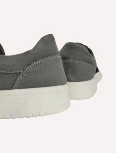 Tênis Nautica Masculino Denim Sailboat Logo Fanton Lona Cinza Escuro/Azul Marinho